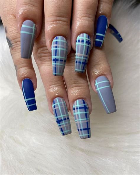 plaid nail designs for women